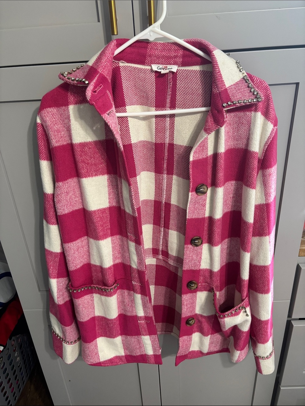 GeeGee Pink Bling Shacket